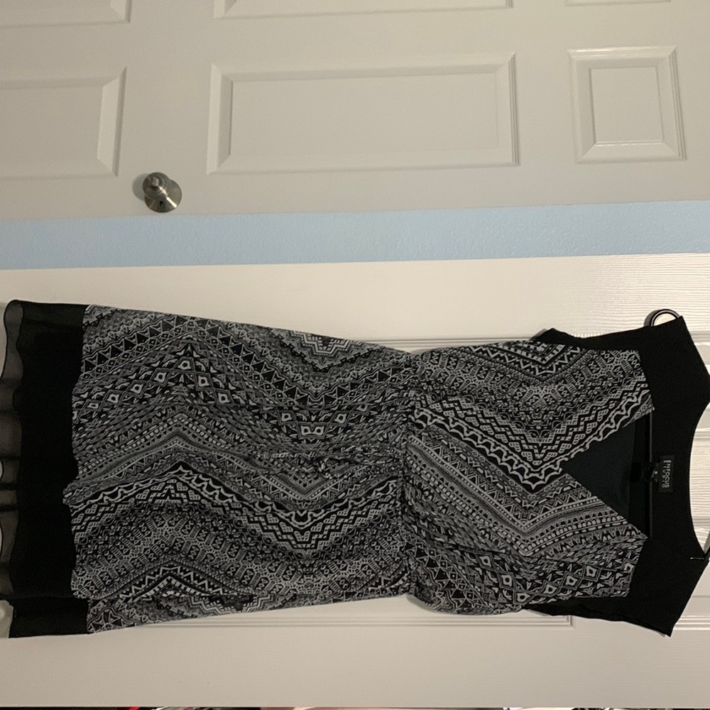 Black and White Sleeveless Dress